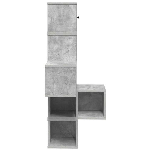Стенен ъглов рафт Бетонно сиво 48 x 48 x 120 см