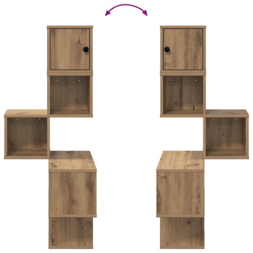 Стенен ъглов рафт Дъб артизан 48 x 48 x 120 см