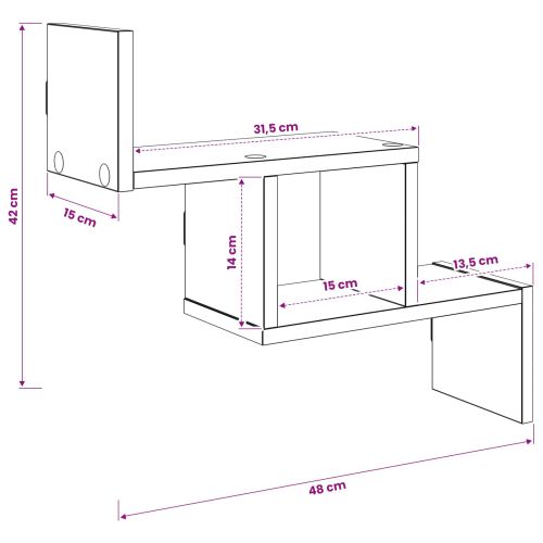 Стенен рафт Дъб сонома 48 x 15 x 42 см Инженерна дървесина