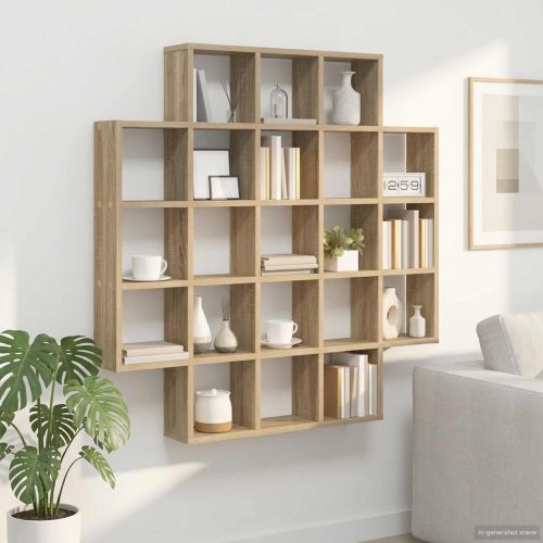 Стенен рафт Дъб сонома 100 x 13 x 100 см Инженерна дървесина