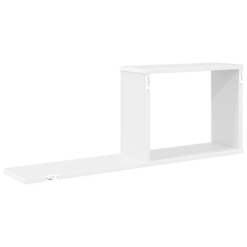 Плаващи рафтове Бяло 80 x 15 x 30 см Инженерна дървесина