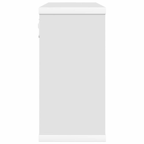 Плаващи рафтове Бяло 80 x 15 x 30 см Инженерна дървесина