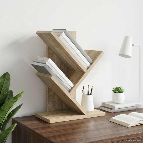 Дървена библиотека 3-тирe 30 x 18 x 40 см Инженерна дървесина