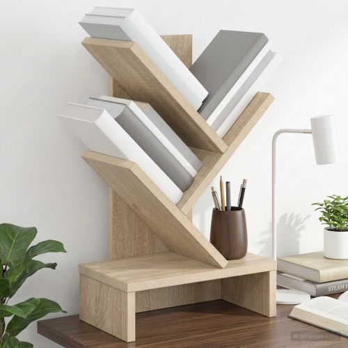 Дървена библиотека 3-тирe 30 x 18 x 48 см Инженерна дървесина