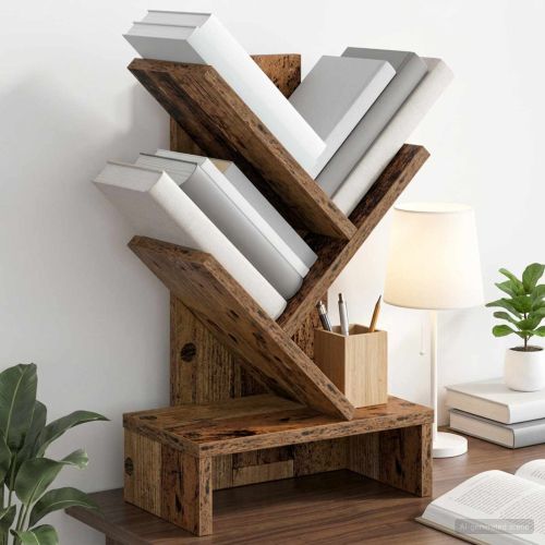 Дървена библиотека 3-тирe 30 x 18 x 48 см Инженерна дървесина