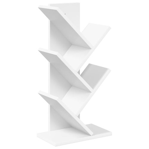 Дървен рафт за книги 4-етажа 30 x 18 x 60 см Бяло