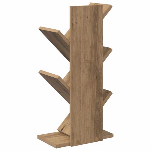 Дървен рафт за книги 4-етажа 30 x 18 x 60 см Дъб артизан