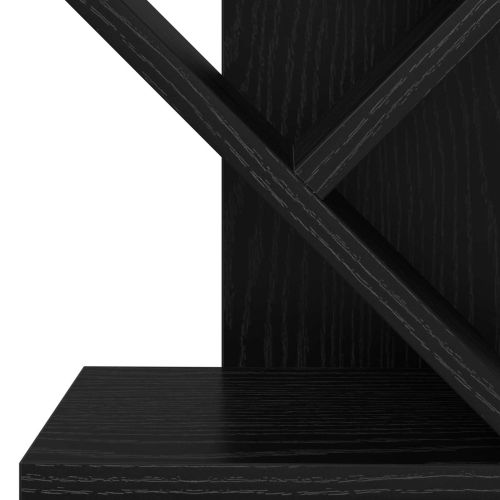 Дървен рафт за книги 6-етажен 30 x 18 x 100 см Черен дъб