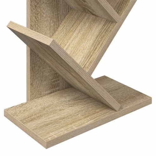 Дървена етажерка за книги с 6 нива 30 x 18 x 100 см Дъб сонома