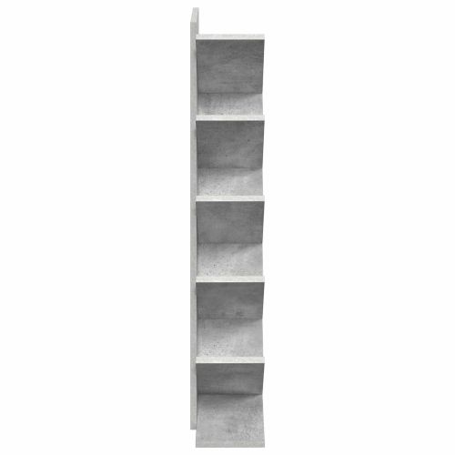 Дървена рафтова библията 6-етажна 30 x 18 x 100 см Бетонно сиво
