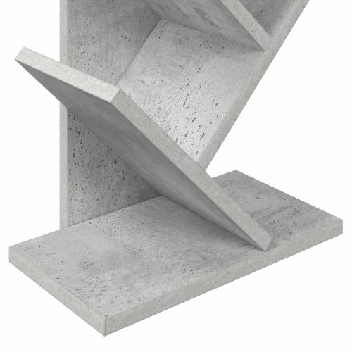 Дървена рафтова библията 6-етажна 30 x 18 x 100 см Бетонно сиво