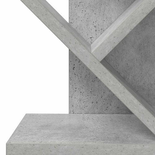 Дървена рафтова библията 6-етажна 30 x 18 x 100 см Бетонно сиво