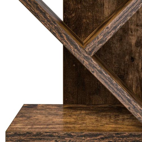 Дървена етажерка за книги с 6 нива 30 x 18 x 100 см Опушен дъб