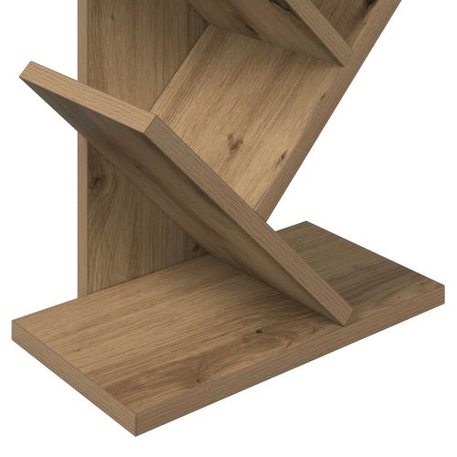 Дървена етажерка за книги с 6 нива 30 x 18 x 100 см Дъб артизан