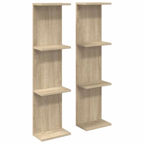 Стенен рафт 2 бр. Дъб сонома 25 x 15 x 100 см