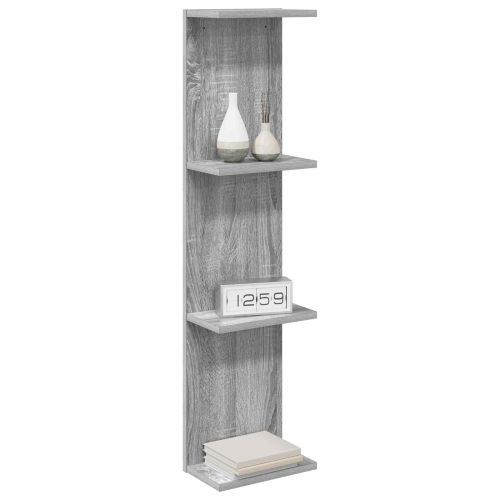 Стенен рафт 2 бр. Сив Сонома 25 x 15 x 100 см