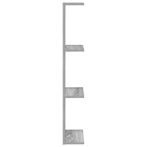 Стенен рафт 2 бр. Сив Сонома 25 x 15 x 100 см