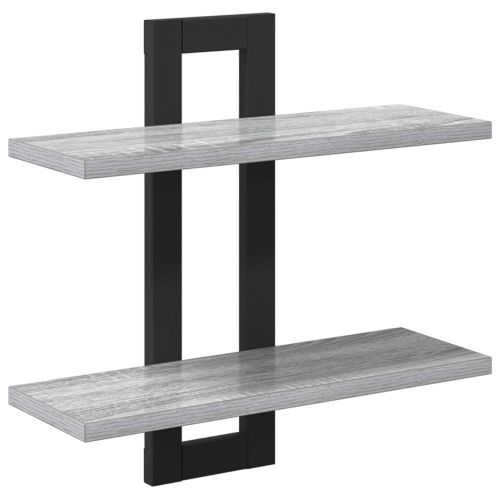 Плаващи рафтове Сив Сонома 40 x 15 x 40 см Инженерна дървесина