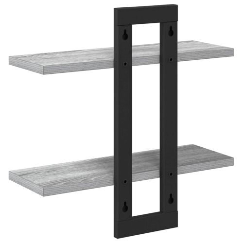 Плаващи рафтове Сив Сонома 40 x 15 x 40 см Инженерна дървесина