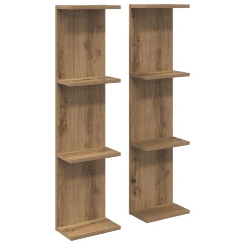 Стенен рафт 2 бр. Дъб артизан 22 x 15 x 100 см