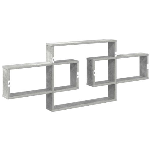 Стенен рафт Бетонно сиво 130 x 10 x 50 см Инженерна дървесина