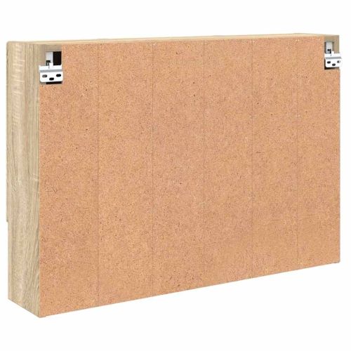 Шкаф с огледало Сонома дъб 80 x 17 x 55 см Инженерно дърво