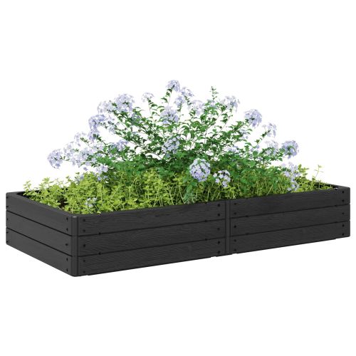Повдигнато легло Черно 151 x 75,5 x 25 см ПП