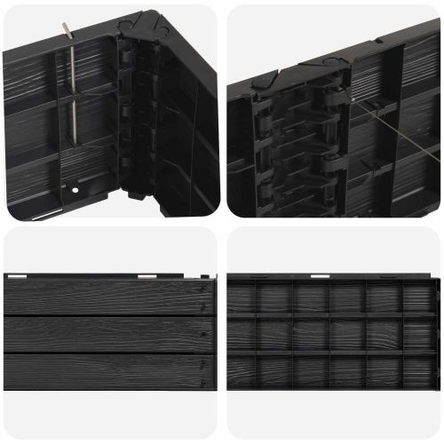 Повдигнато легло Черно 151 x 75,5 x 25 см ПП