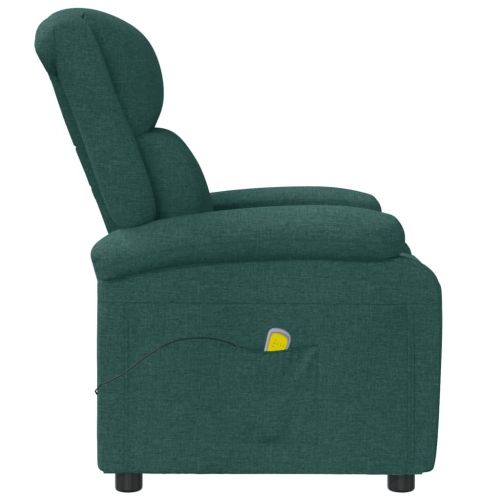 Wingback масажен стол, тъмнозелен, текстил