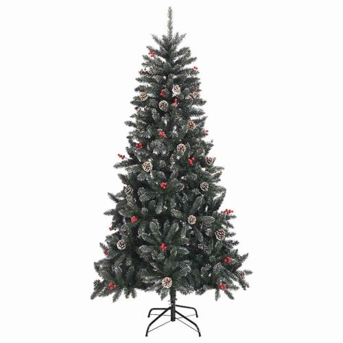 С изкуствено коледно дърво с 300 LED светодиода Зелен 210 cm