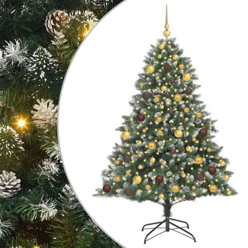С изкуствено коледно дърво с 300 LED светодиода Зелен 180 cm