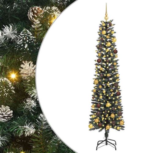 С изкуствено коледно дърво с 300 LED светодиода Зелен 210 cm