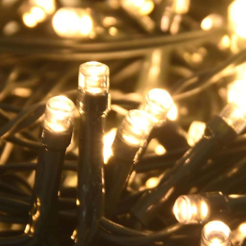 Изкуствена коледна елха 300 LED и комплект топки снежна 210 см