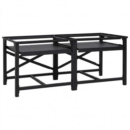 Педестал за пералня 2 pcs Черен 120 x 56 x 52 см Стомана