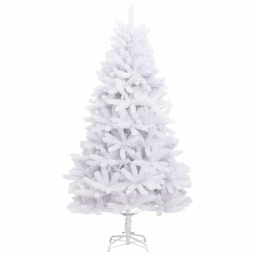 Изкуствено коледно дърво с хингед Бяло 106 x 106 x 210 см