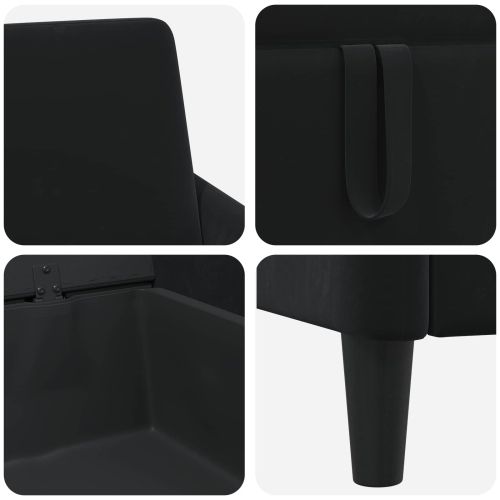 Диван с storage Черно 152 x 78 x 87 см Полиестер