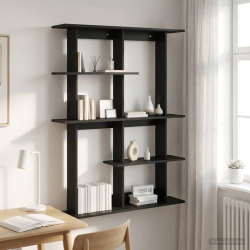 Стенен рафт Черен дъб 102 x 20 x 130 см Инженерна дървесина