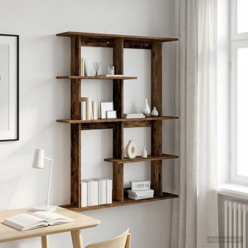 Стенен рафт Старо дърво 102 x 20 x 130 см Инженерна дървесина
