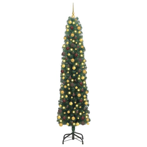 С изкуствено коледно дърво с 300 LED светодиода Зелен 180 cm