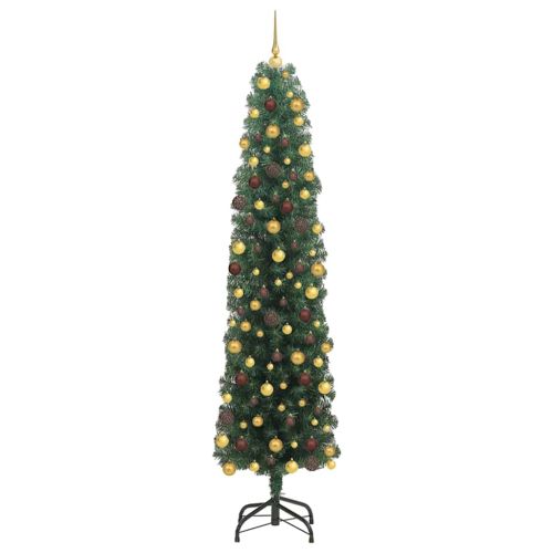 С изкуствено коледно дърво с 300 LED светодиода Зелен 180 cm