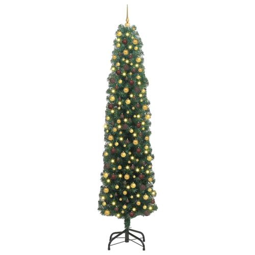 С изкуствено коледно дърво с 300 LED светодиода Зелен 240 cm