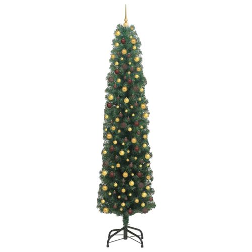 С изкуствено коледно дърво с 300 LED светодиода Зелен 240 cm