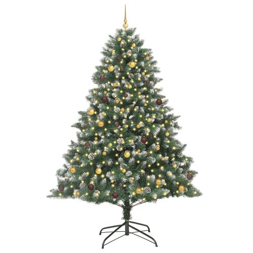 С изкуствено коледно дърво с 300 LED светодиода Зелен 240 cm