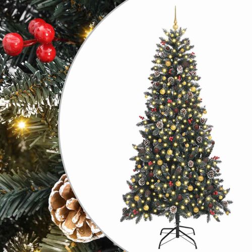 С изкуствено коледно дърво с 300 LED светодиода Зелен 240 cm