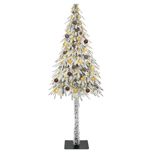 Коледно дърво с 300 LED светодиода Бяло 210 cm ПЕ и стомана