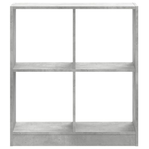 Библиотека, бетонно сива, 68,5x32x75 см, инженерно дърво