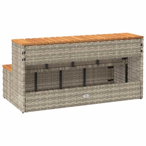 Стъпало за джакузи Светло сиво 100x50x50,5 cm Поли ратан