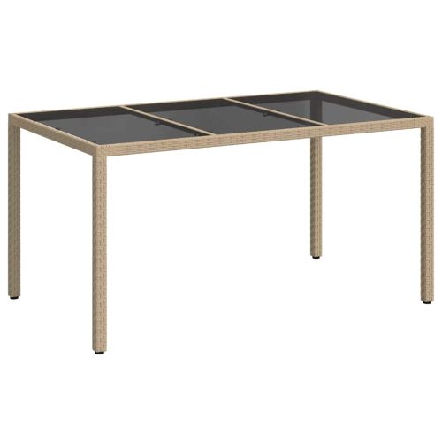 Градинска маса Бежово 150 x 90 x 75 cm полиратан