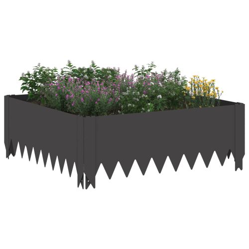 Ограда за трева 4 pcs 60 x 60 x 20 см Стомана Черно