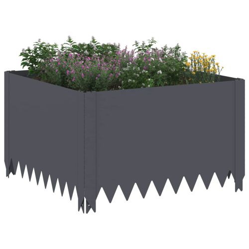 Ограда за трева 4 pcs 60 x 60 x 35 cm Стомана Антрацит